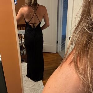 Black Backless Gown